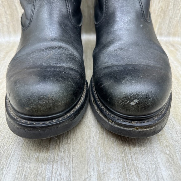 Men\'s Herman Survivors Black Leather Round Safety Toe Work Boots Size 8.5‎ main image 5